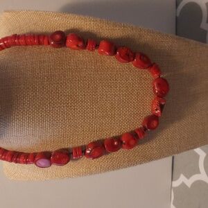 Barse natural coral 925 necklace.